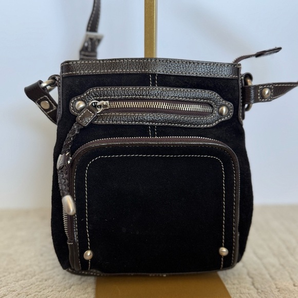 Coldwater Creek Handbags - Cold water creek black leather crossbody purse